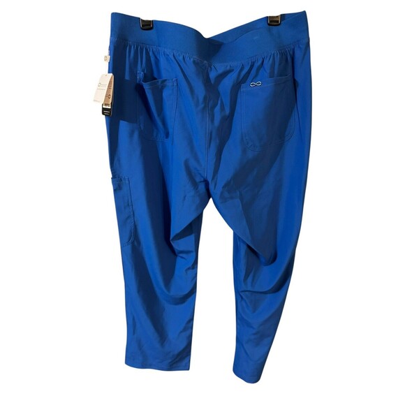 NWT Cherokee Women Mid Rise Tapered Leg Pant Petite Size XL CK065AP RYPS Royal - Picture 3 of 10